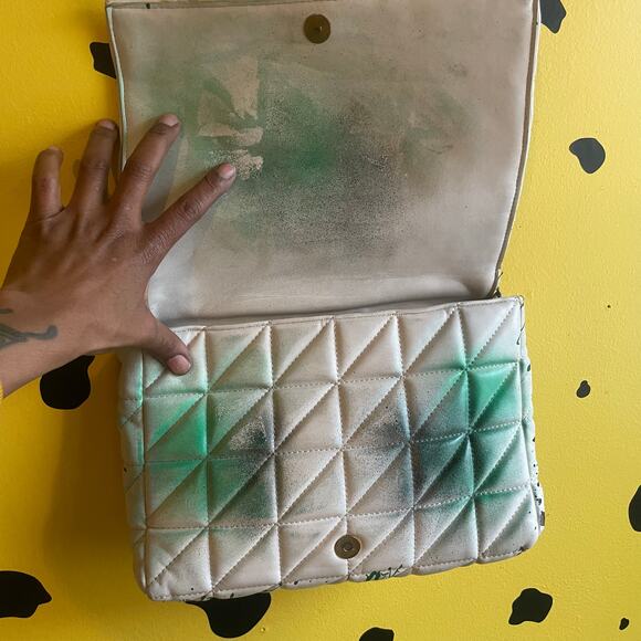 Philadelphia Eagles Graffiti Splatter Shoulder Bag Zara Quilted Chain Purse - Picture 8 of 9